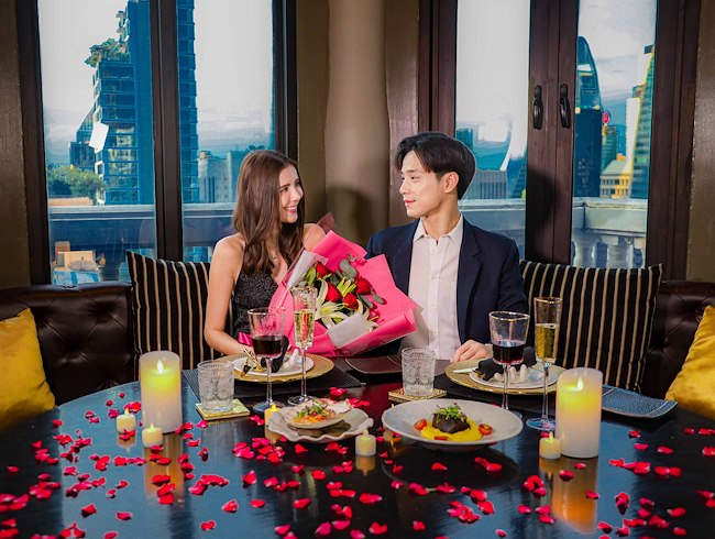 Romantic Rooftop Dinner at The Speakeasy Rooftop Bar Bangkok
